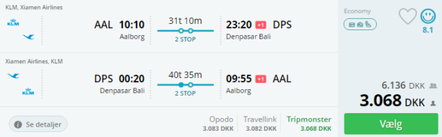 Aalborg to Bali