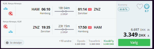 Flight to Zanzibar