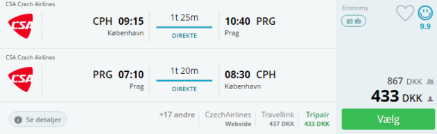 Copenhagen to Prague