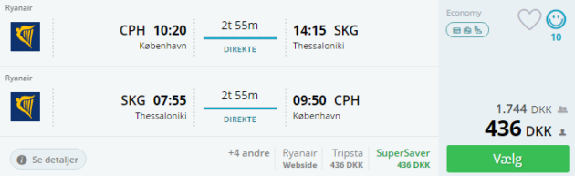 Flights Copenhagen Thessaloniki