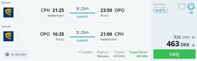 Copenhagen Porto Flight