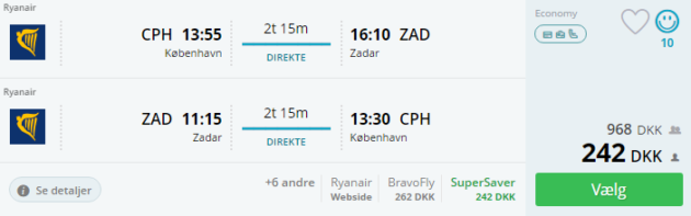 Copenhagen to Zadar