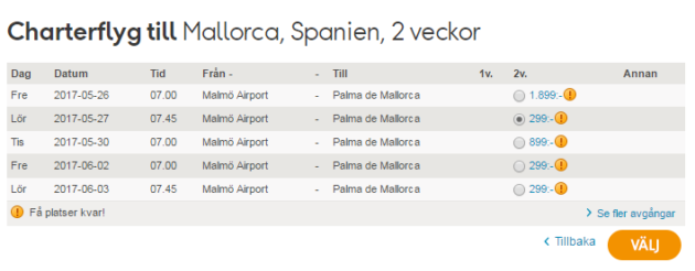 Flights deal to Mallorca