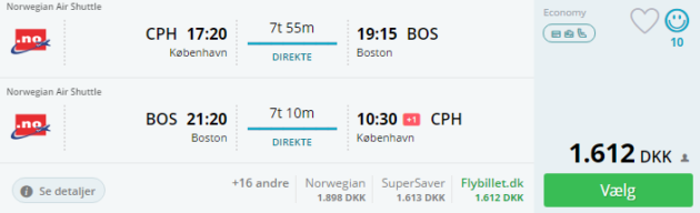 Copenhagen to Boston