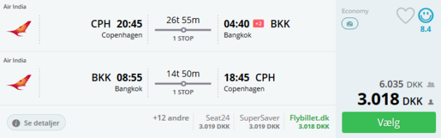 Flight Copenhagen Bangkok